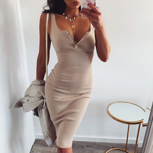 Rib-Knitted bodycon dress